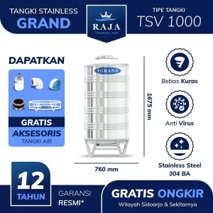 Tangki Tandon Toren Air Stainless Steel Grand TSV 1000