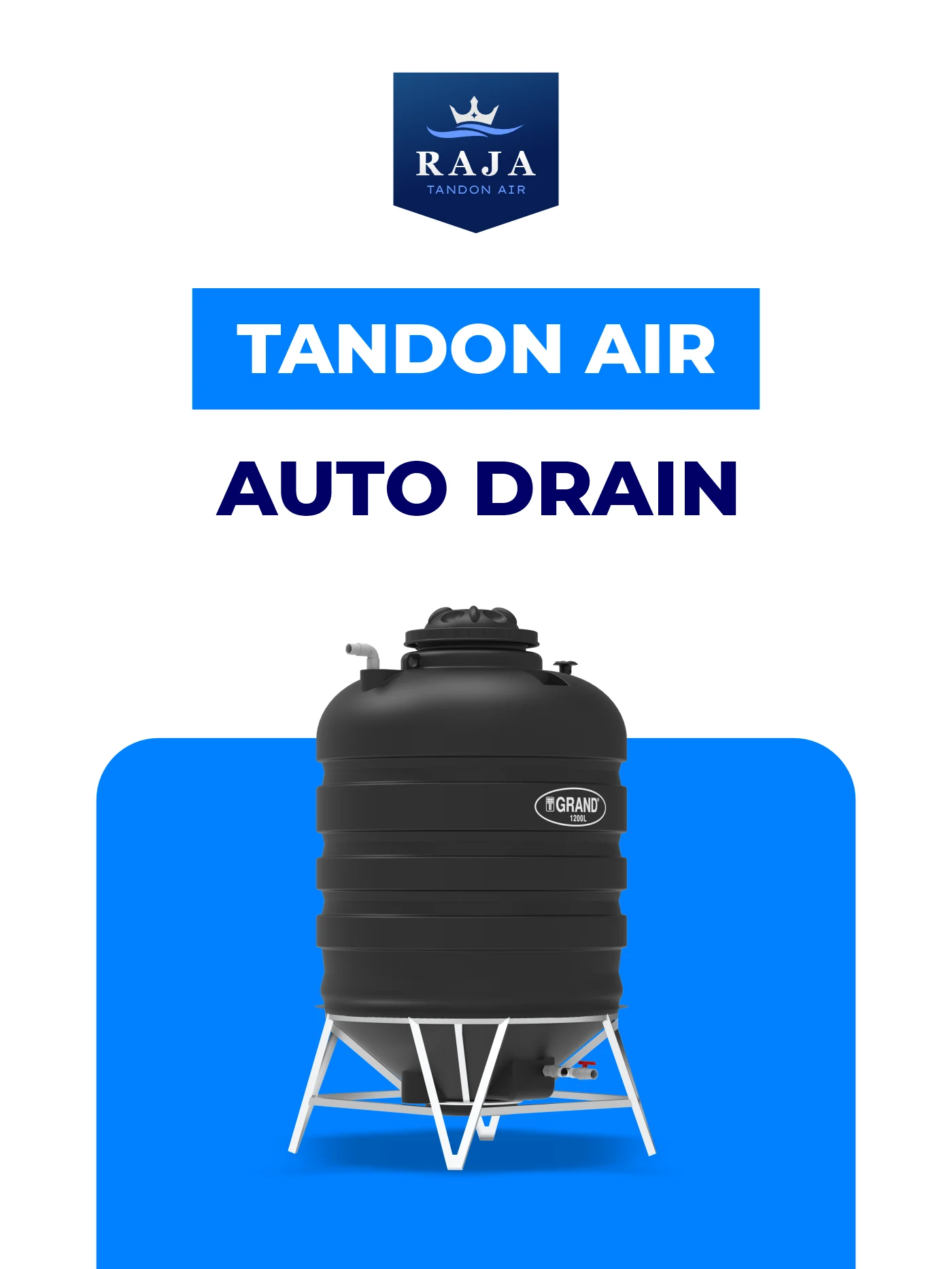 Tandon Air Auto Drain, Bebas Kuras Otomatis