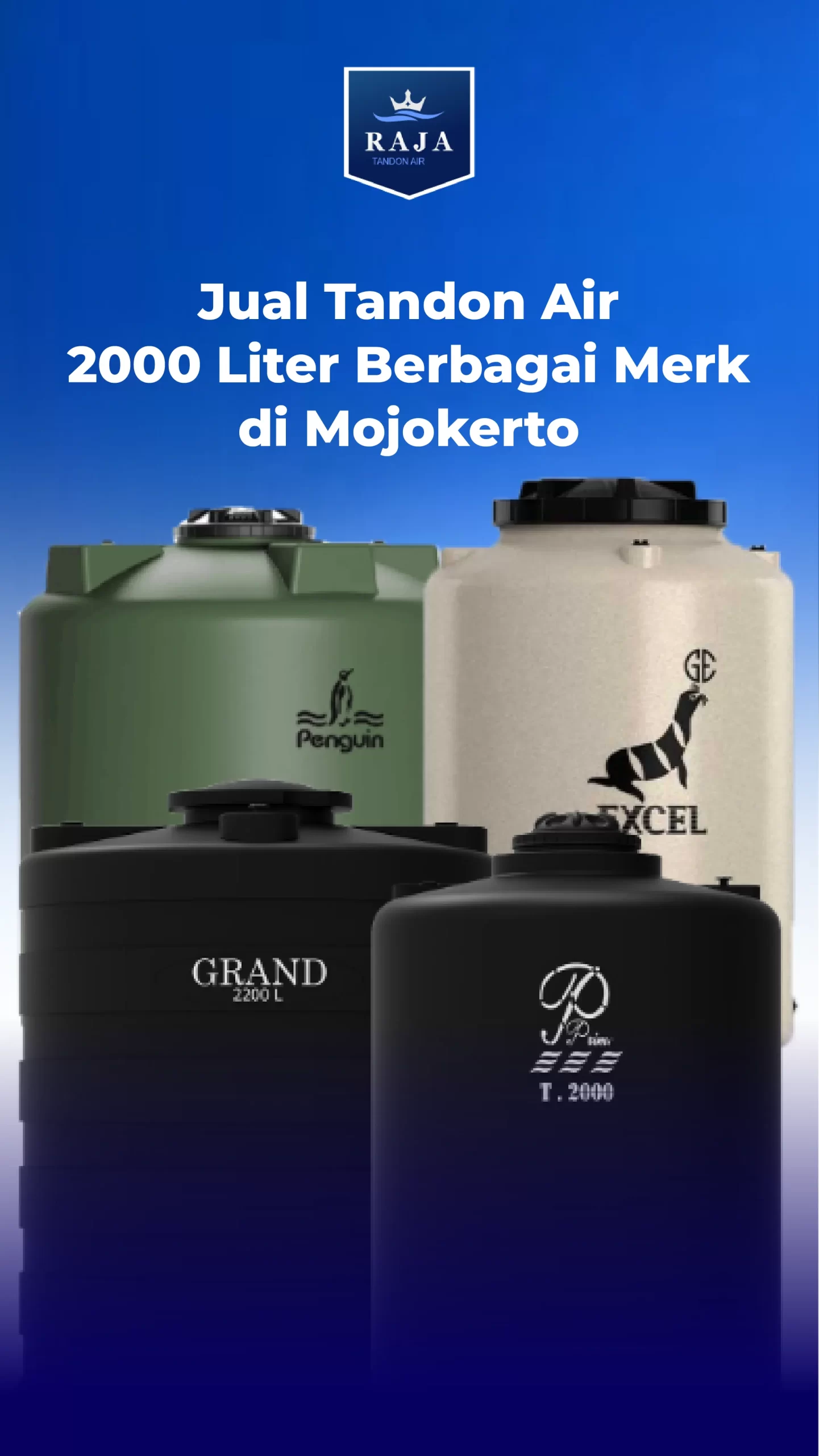 Jual Tandon Air 2000 Liter Berbagai Merk di Mojokerto