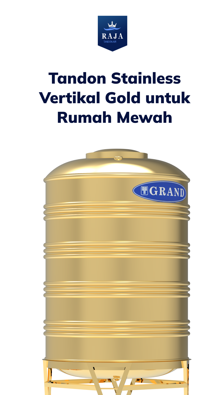 Tandon Stainless Vertikal Gold untuk Rumah Mewah
